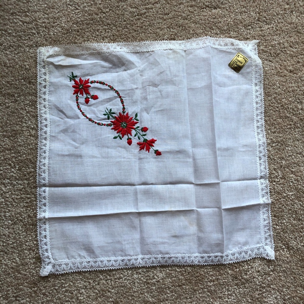 Vintage Treasure Masters embroidered handkerchief